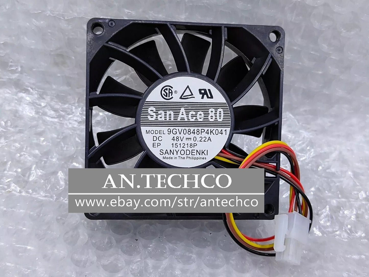 1PCS SANYO Fan 9GV0848P4K041 DC48V 0.22A 8CM 8025 4 WIRE cooling fan