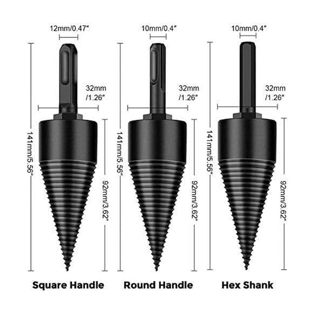 4pcs Firewood Log Splitter Drill Bits Screw Cone Driver for Power Drills