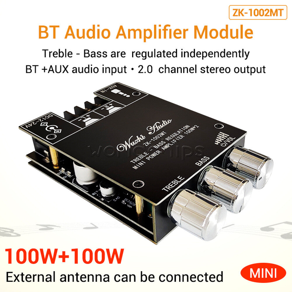 1002MT Mini Bluetooth Digital Amplifier Module Stereo Desktop Audio Amp Board