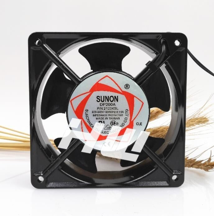1Pc   DP200A P/N2123XSL 0.14A 220-240v 12CM SUNON Chassis Cooling Fan 2-wire