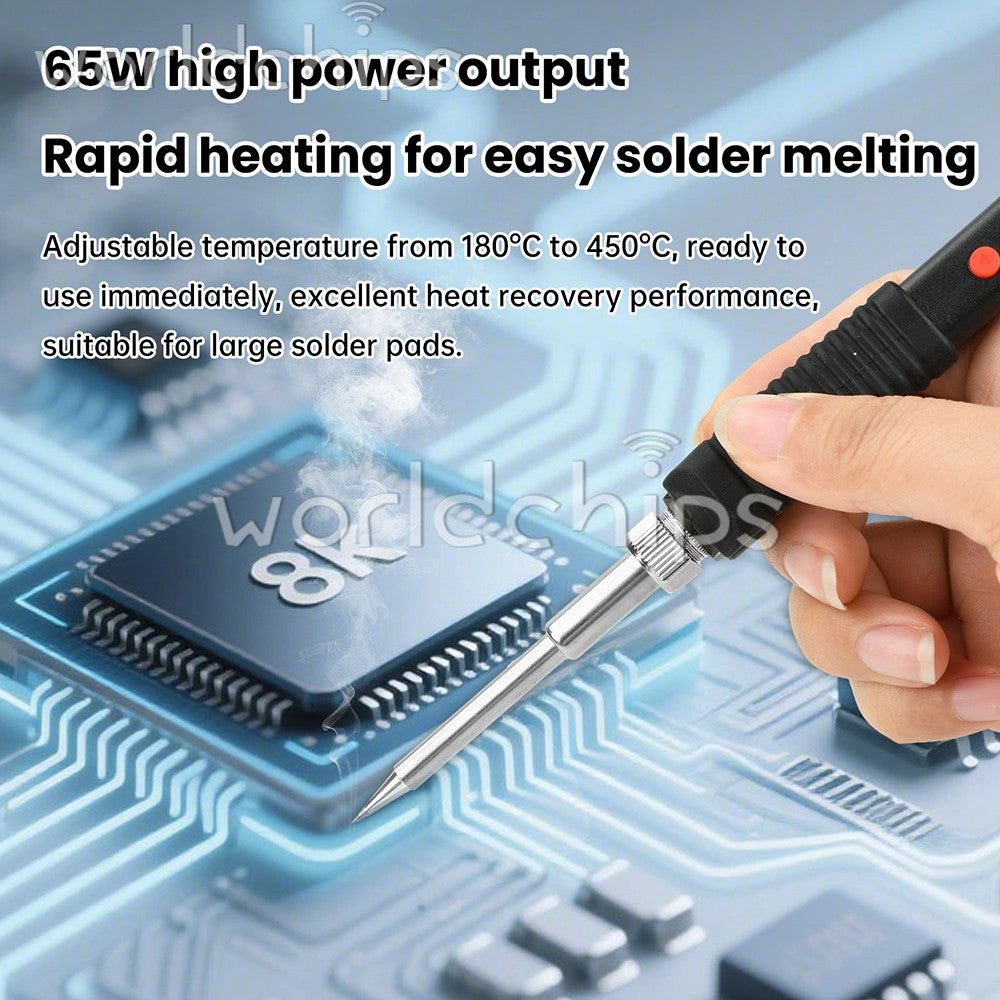 65W Soldering Iron Kit OLED PD Electric Heat Pencil Solder Tool Adjustable Temp