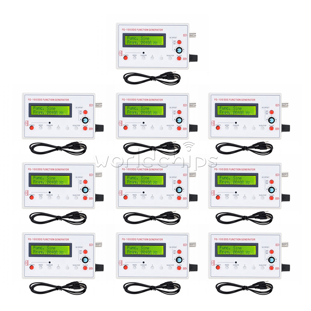 1-10x DDS Function Signal Generator Module 1HZ-500KHz Sine + Square Wave FG-100