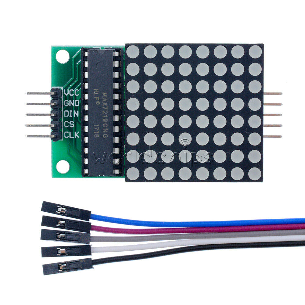 10PCS MAX7219 Red LED Dot Matrix Module Drive 8x8 Common Cathode Lattice + Cable