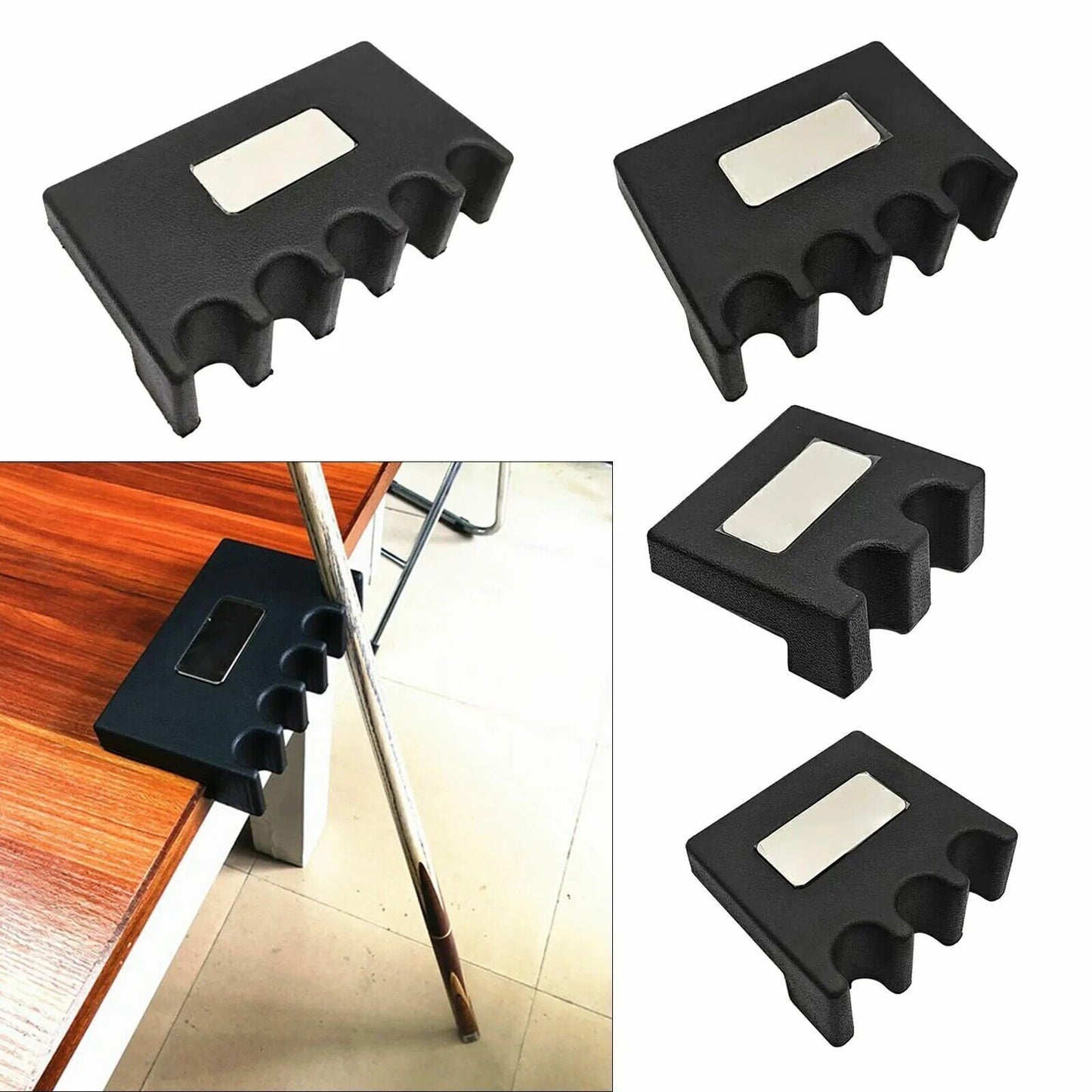 Cue Pool Cues Holder Stick Clip Clamp Stand Table Accessories for 2 Pool Cue