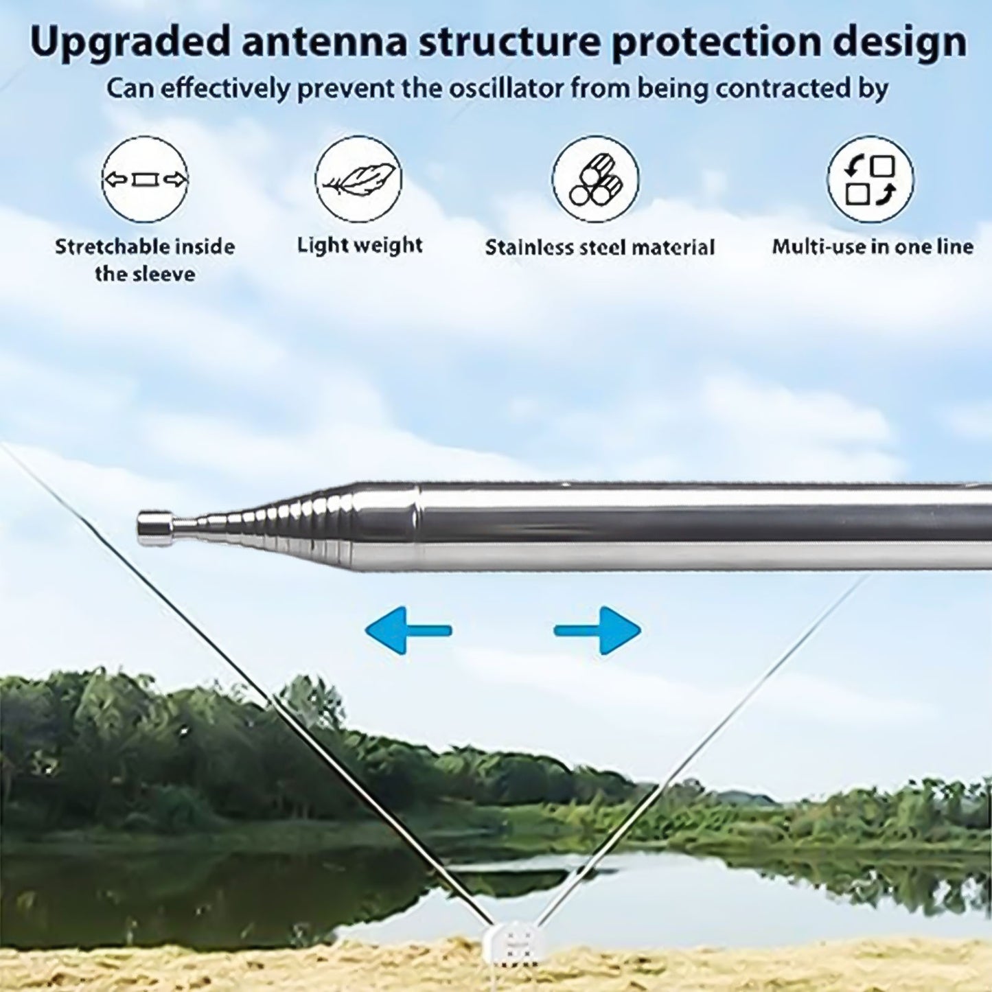 5.6M/18.4FT For GP Telescopic Antenna/Ham Radio Shortwave Antenna/Yagi-Antenna