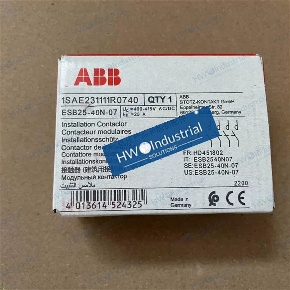1/Piece ESB25-40N-07 coil voltage 400-415VAC/DC ABB Building Contactor