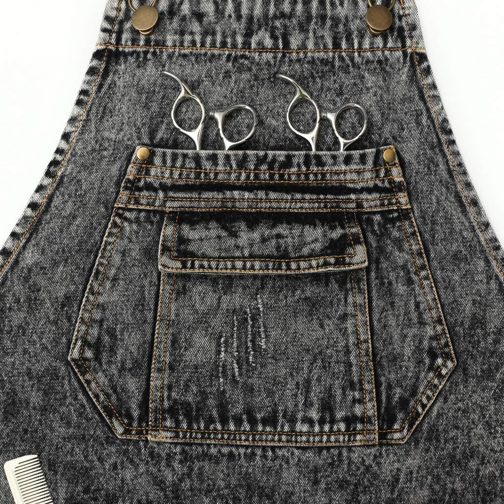Denim Apron with Pockets, Adjustable Cross Straps, for Work & Crafts