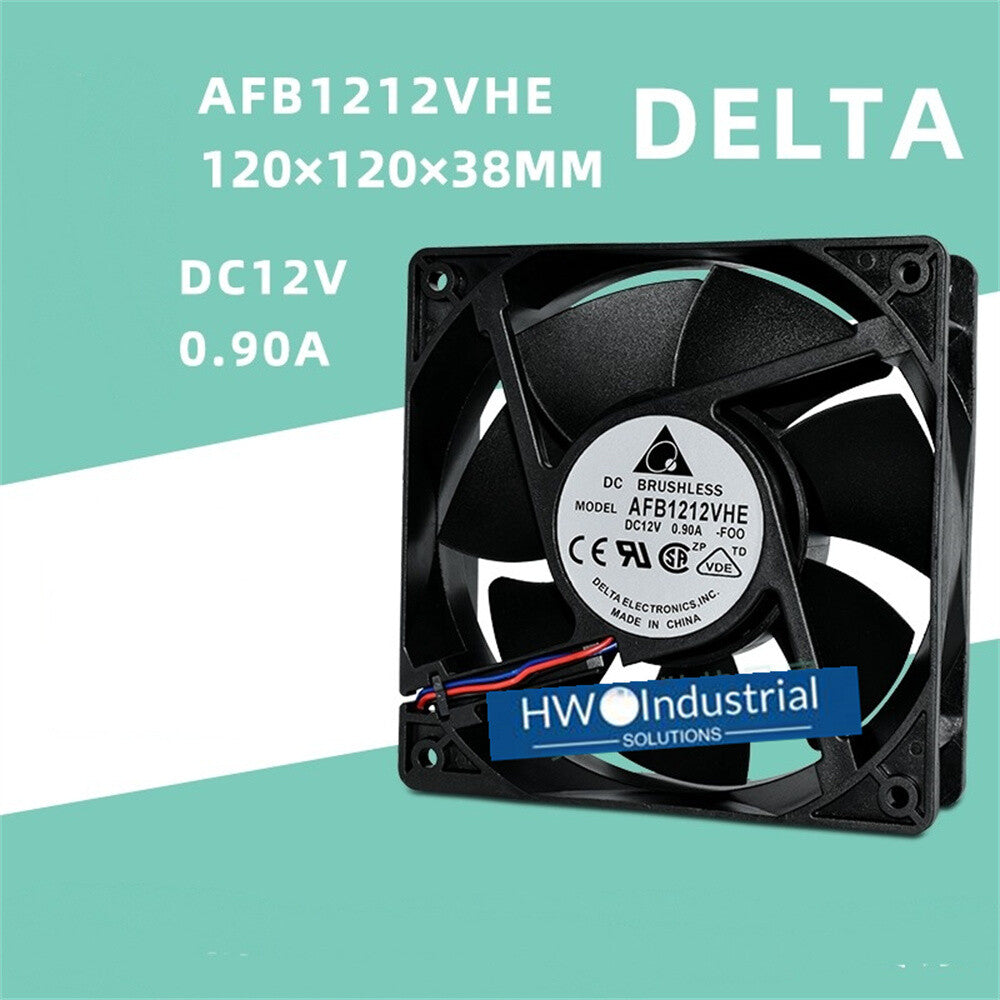 1/piece Delta AFB1212VHE 12CM 12038 3-wire 0.9A 12V Server Chassis Cooling Fan