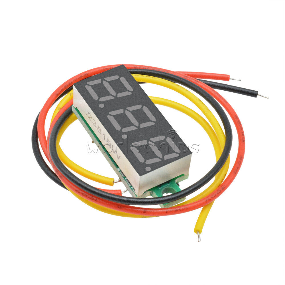 10PCS Mini DC 0-100V 0.28" 3-Digit Voltmeter LED Voltage Panel Meter 3 Wire