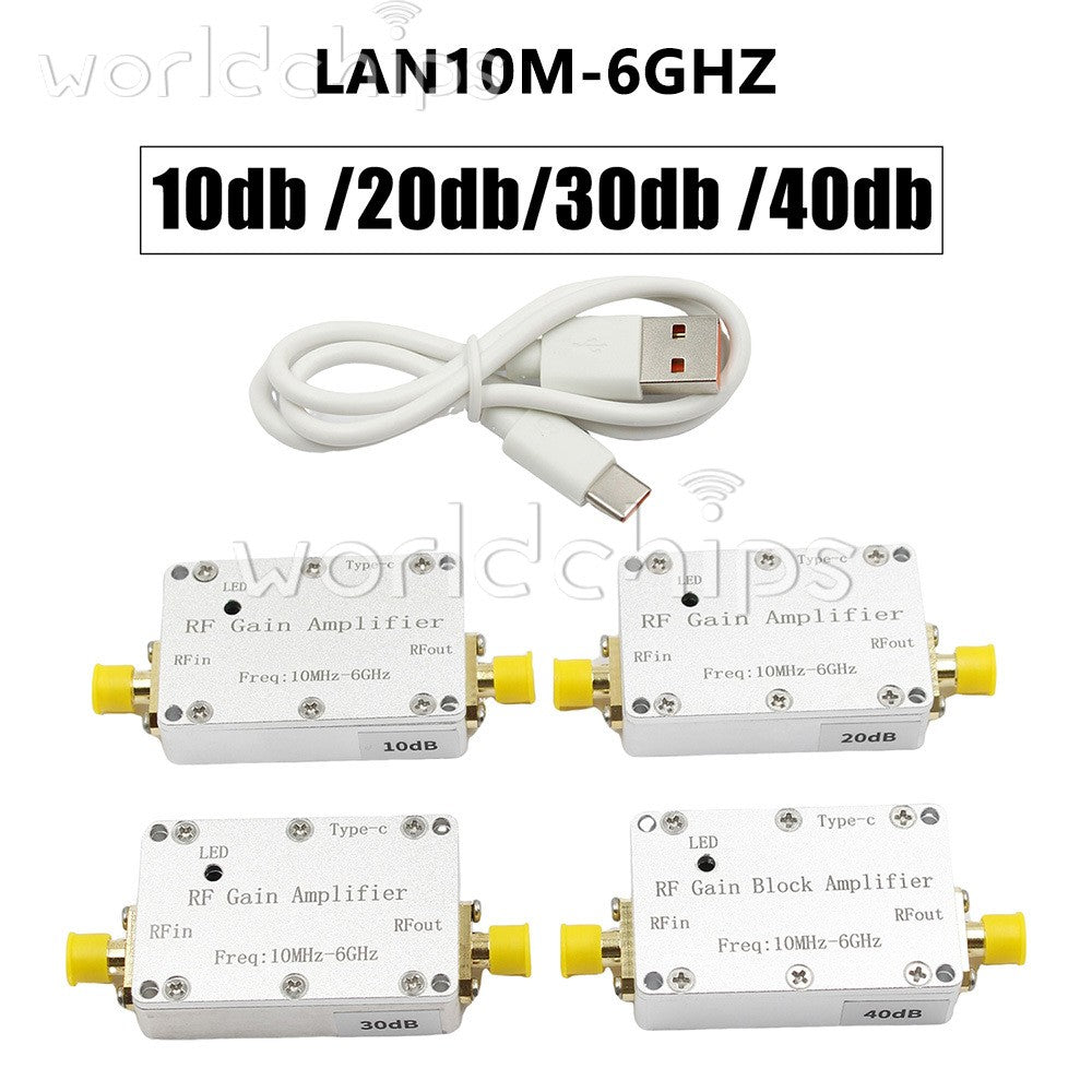 LNA 10M-6GHz RF Gain Amplifier 10DB 20DB 30DB 40DB High Flatness RF Power Amp