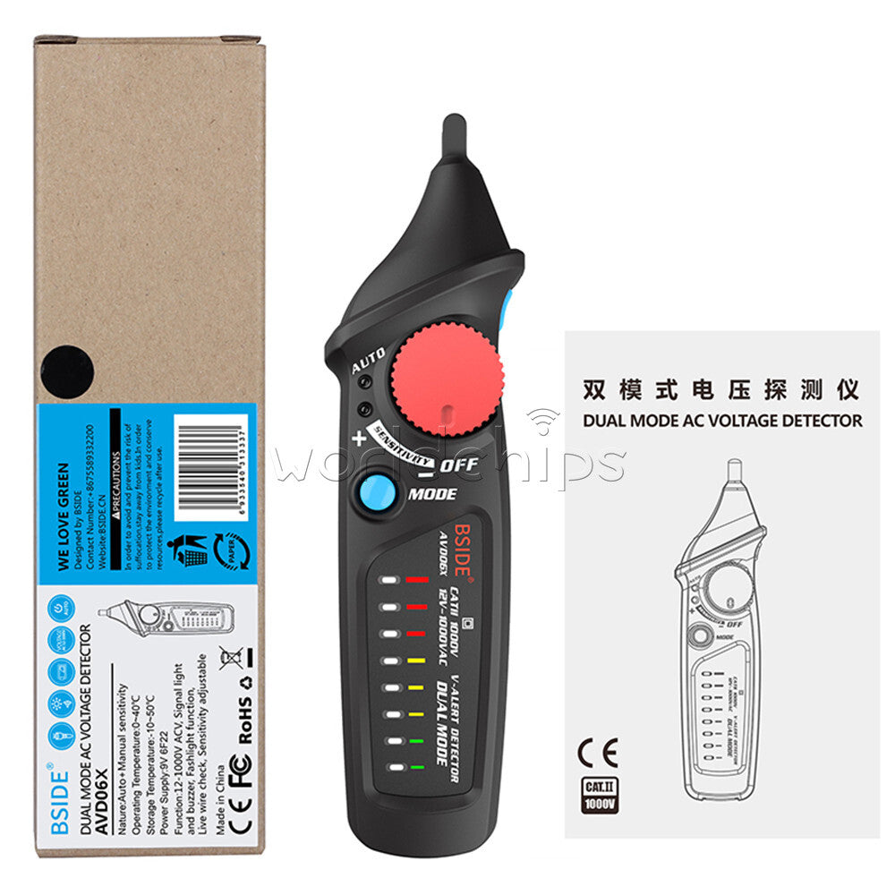 AVD06 AVD06X Non-Contact Voltage Detector Pencil Live/phase wire NCV Tester