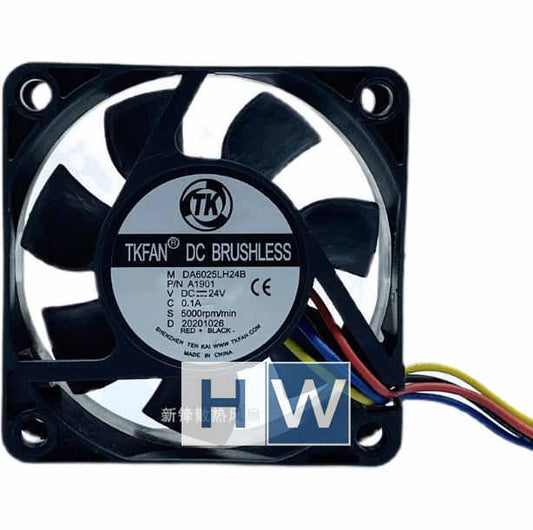 1PC TKFAN DA6025LH24B DC24V 0.1A 5000rpm 6cm 4-wire PWM 2-wire Cooling Fan