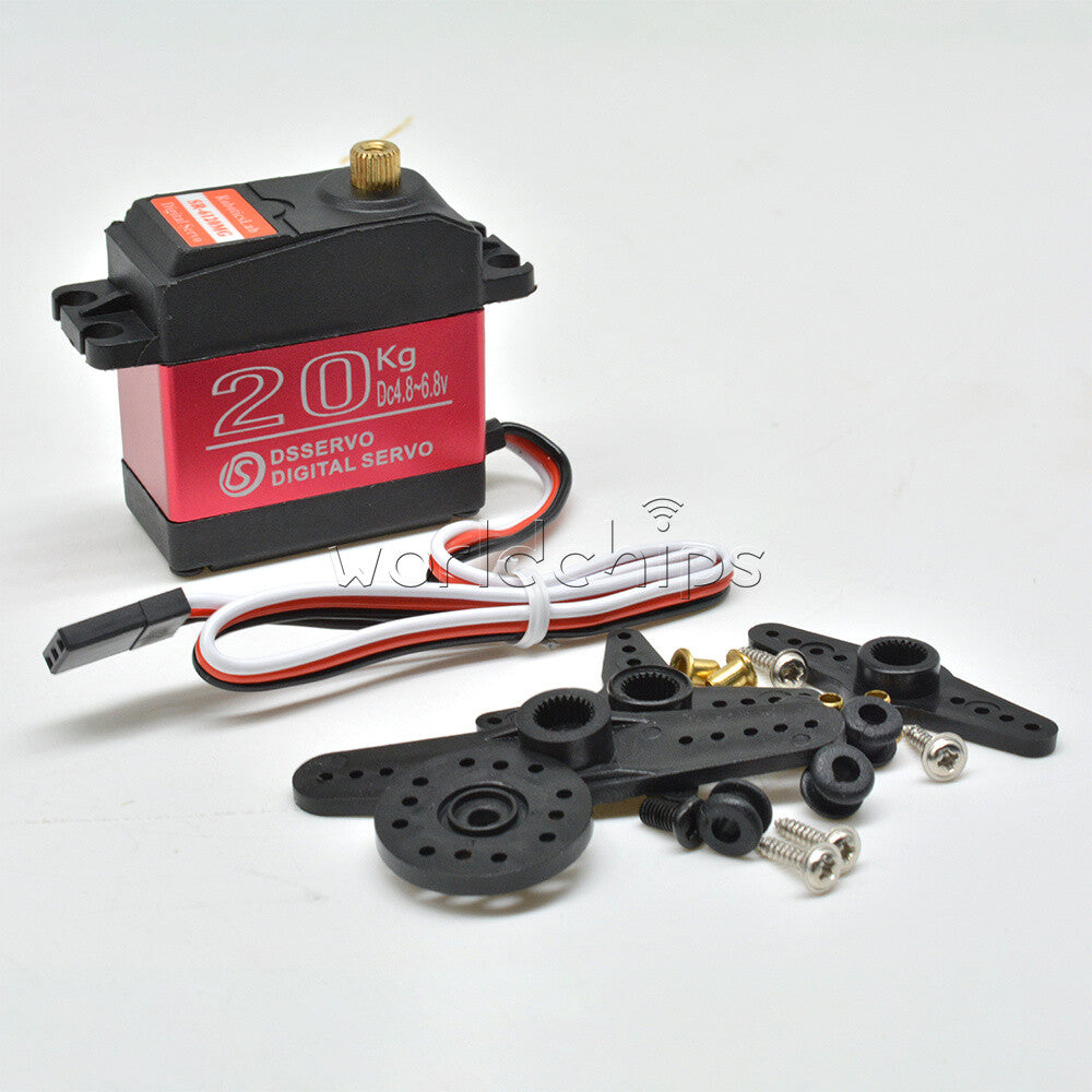 20kg Metal Steering Gear Digital RC Servo Motor 180 Degree High Torque