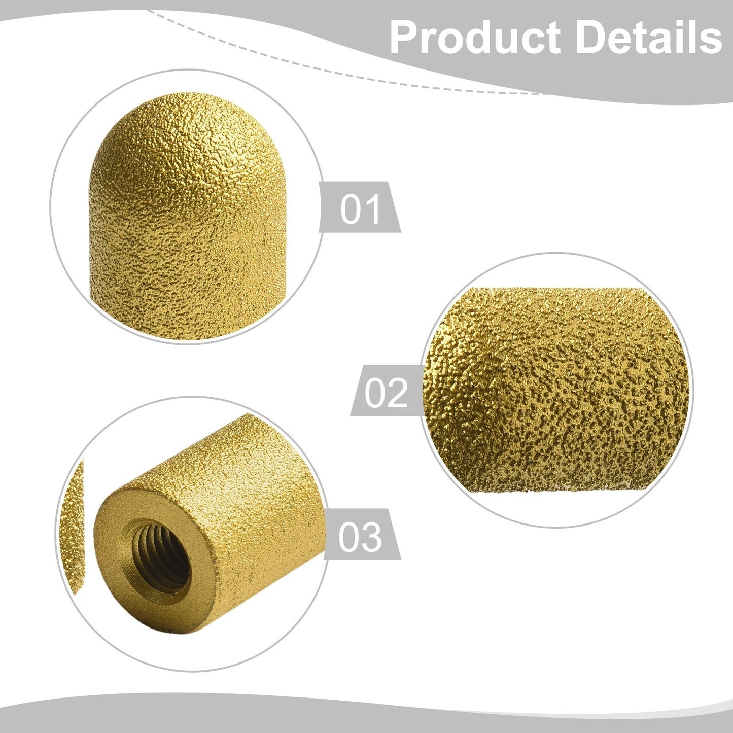High Performance Diamond Brazed Grinding Heads 2pcs for Stone Finishing Tasks