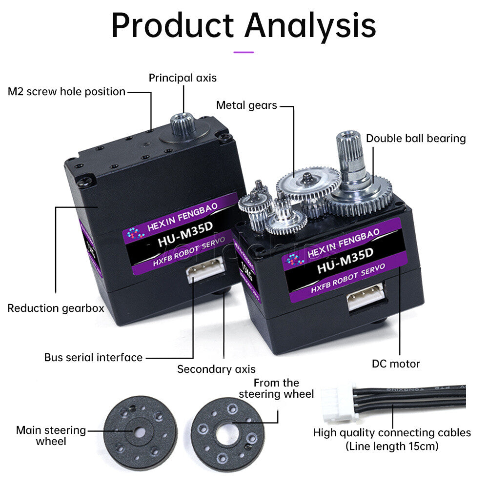 DC5-8.4V Robot DIY Servo 15kg Serial Bus Servo Metal Gear Single/Dual-axis