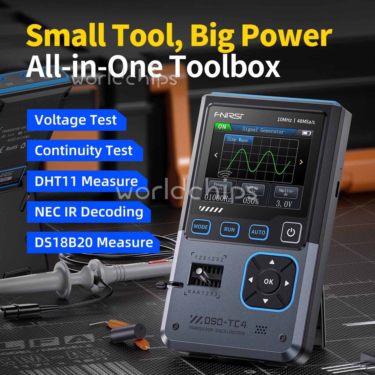 FNIRSI LCR-P1 Transistor Tester / DSO-TC4 Digital Oscilloscope Signal Generator