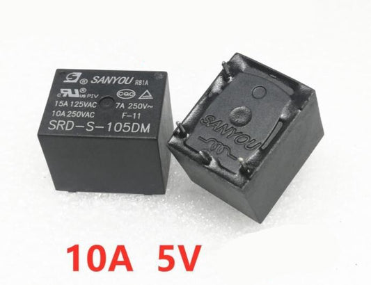 10pcs  SRD-S-105DM SANYOU Relay 5V 10A 4-pin T73  Rice cooker relays