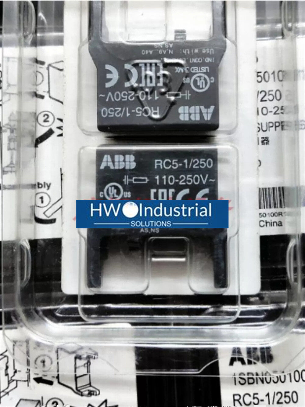 Pack/2pieces ABB Contactor Accessory Surge Suppressor RC5-1/250 110-250V AC
