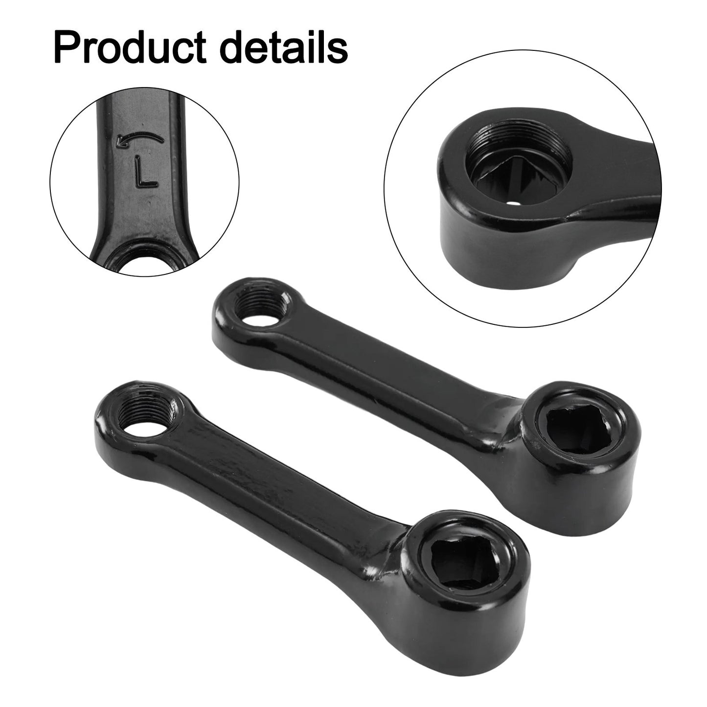 Sleek and Strong 89mm Iron Exercise Bike Cranks Featuring Square Holes