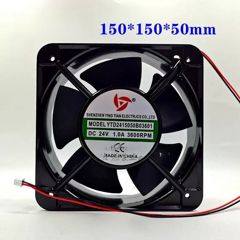 YTD2415050B03601 DC24V 1.0A 3600RPM 15cm Cabinet Cooling Fan