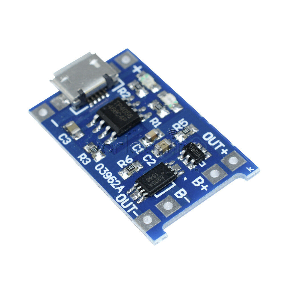 100PCS Lot 5V 1A 5pin Micro USB 18650 Li-ion Battery Charger Charging Board