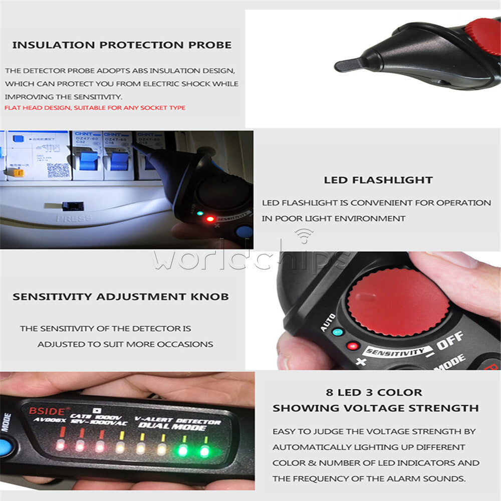 Non-Contact Voltage Detector Indicator AVD06 Pencil Live/phase wire NCV Tester
