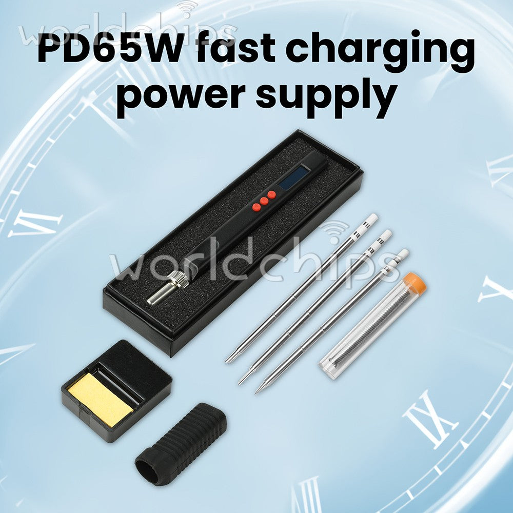 65W Soldering Iron Kit OLED PD Electric Heat Pencil Solder Tool Adjustable Temp