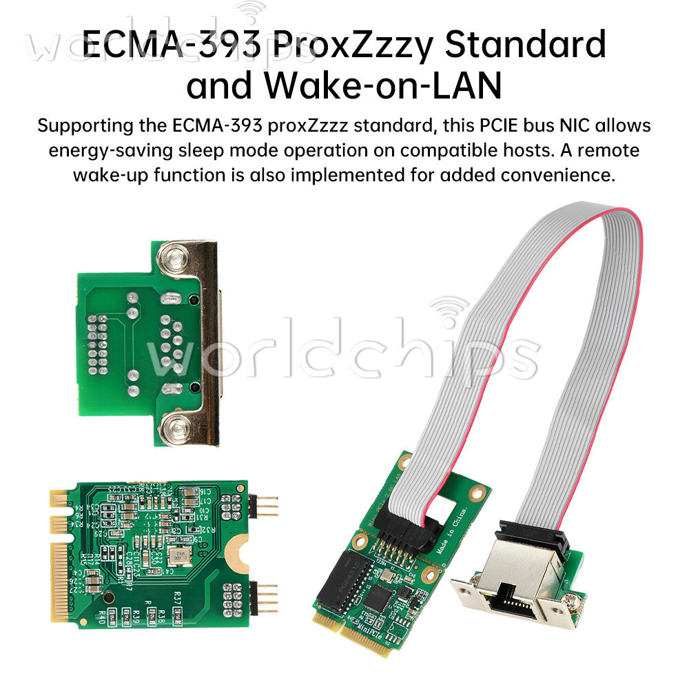 M.2 Key A+E/PCI-E 2.5G Gigabit Ethernet Network Lan Card 1000Mbps RTL8125BG Chip