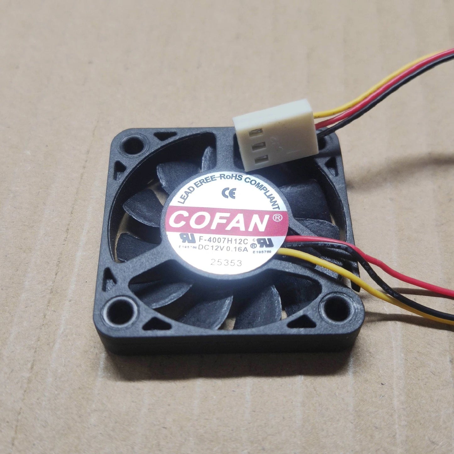 1PC  3 wire small chassis cooling fan F-4007H12C 12V 4 cm 0.16A