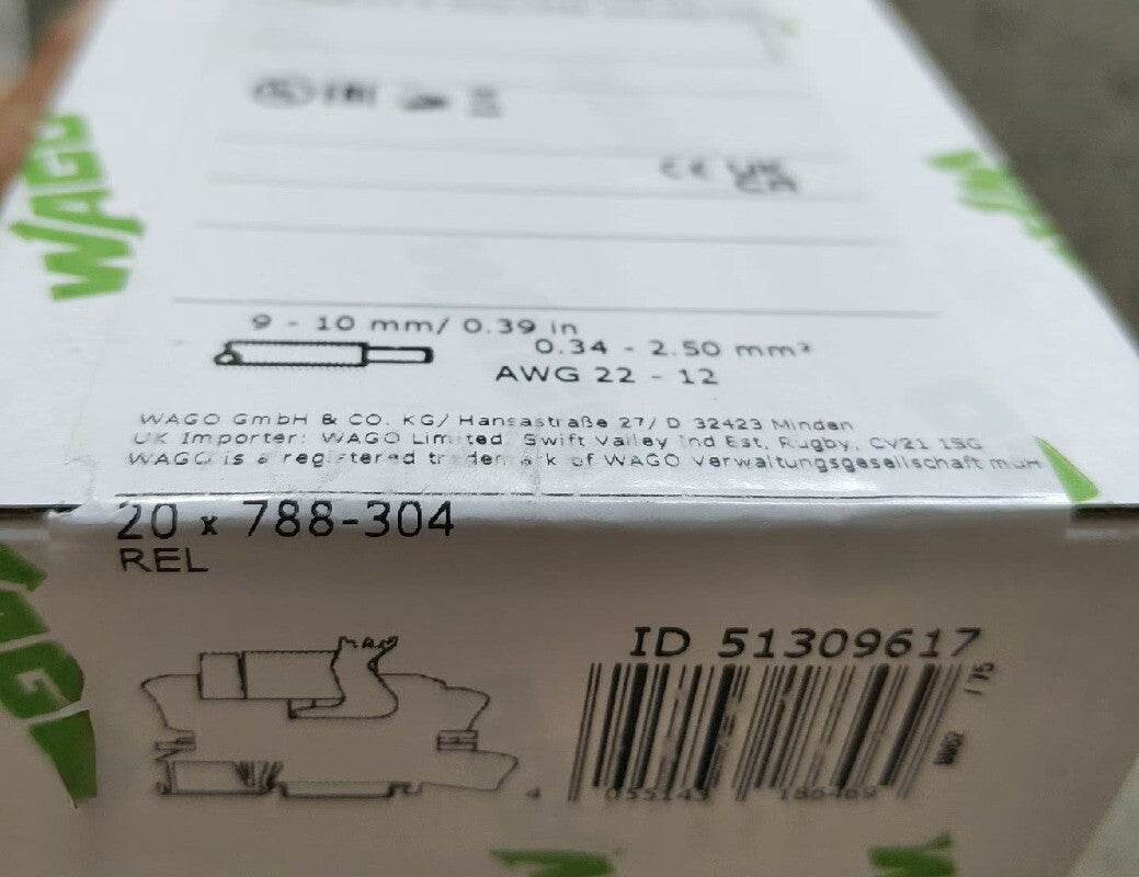 20pcs WAGO 51309617   Relay Module 788-304