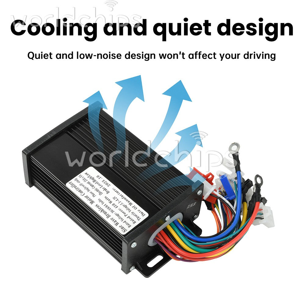 36V 48V 64V 450W Sine Wave 3-Mode 9-Tube MOS Silent Brushless Motor Controller