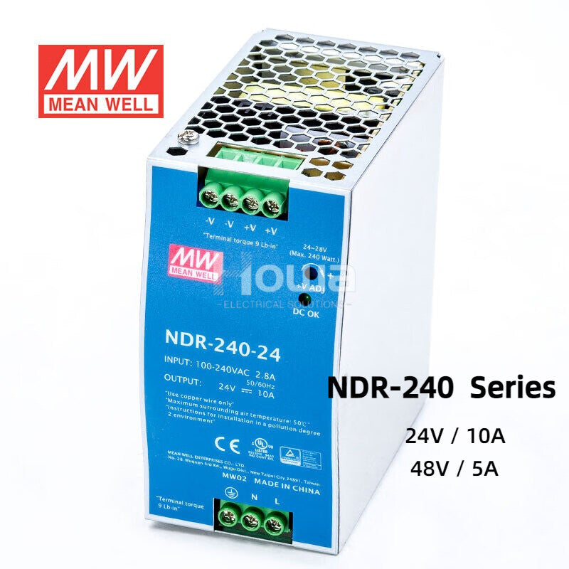 Mean Well NDR-240-24 Industrial DIN rail power supply 24V 10A 240W