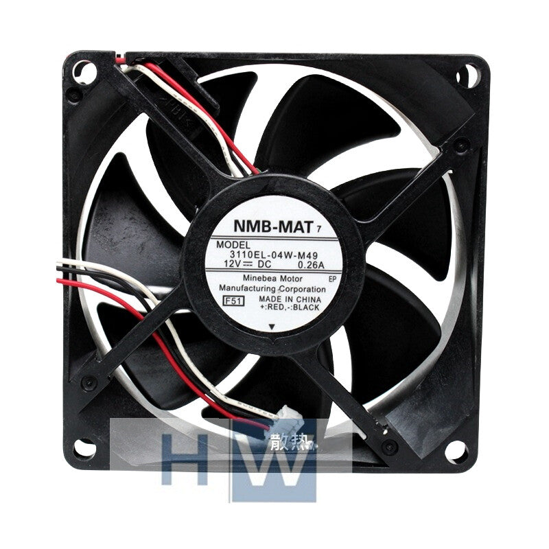 1pc  NMB 3110EL-04W-M49 12V 0.26A 8cm NEC Projector Cooling Fan 80*25CM