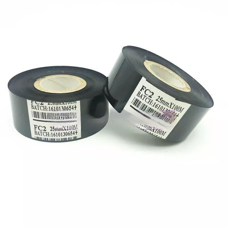 10Pcs/lot Black Hot Stamp Ribbon FC2 25mm x 100m For Coder Printer Machine