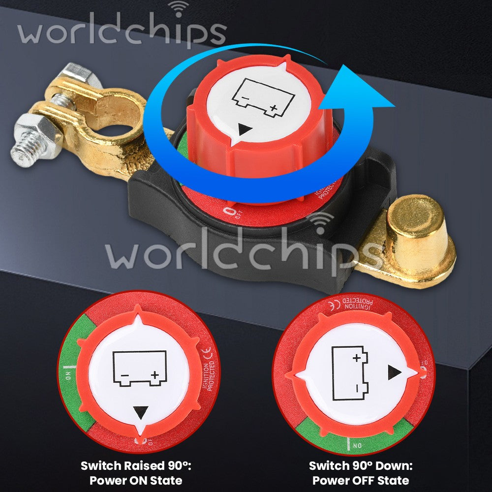 Top Post Battery Disconnect Switch 12-48V Marine Battery Cut-Off Switch Isolator