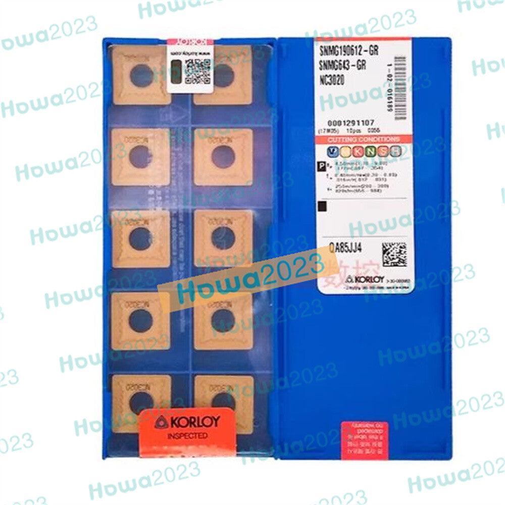 10Pieces/Box KORLOY SNMG190612-GR NC3020 SNMG643-GR Turning Blade Carbide Insert