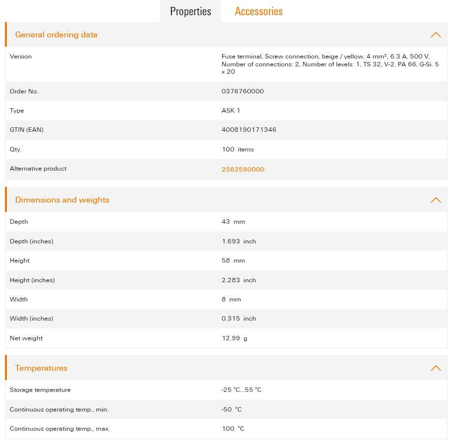 10pcs WEIDMULLER ASK 1 0376760000 Fuse Terminal 2 Connections Beige-yellow