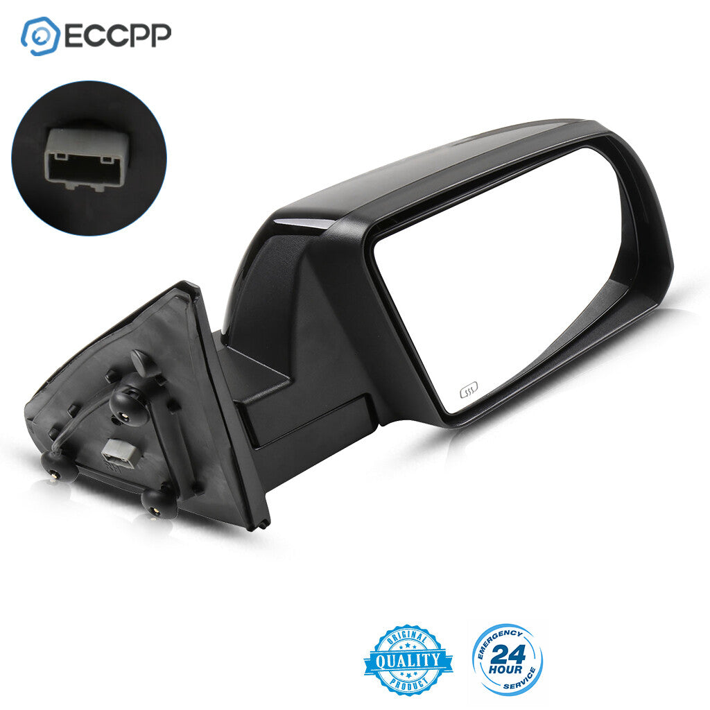 Mirror Power Heated Manual Fold For 07-16 Toyota Tundra Right Side Smooth Black