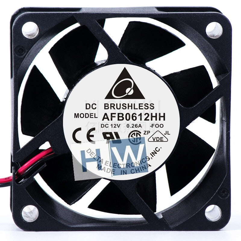 1PC Delta AFB0612HH 6025 12V 0.25A 6CM Dual Ball Cooling Fan 2-wire