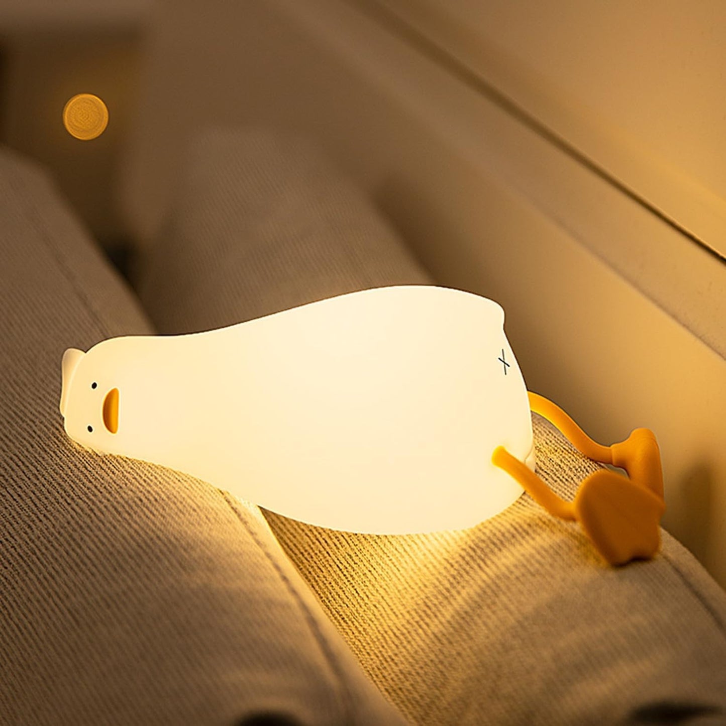Cute Duck Night Light, Animal Lamp, Food Grade Silicone, Rechargeable, 3 Level D
