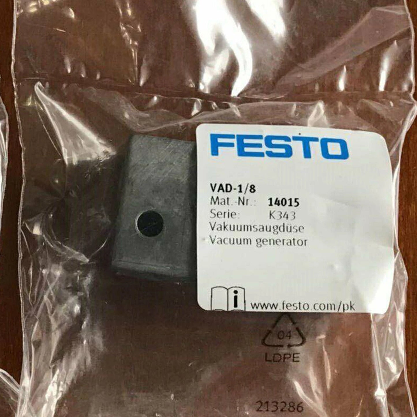 one  Festo VAD-1/8 14015 Vacuum Generator valve Quality assurance #P