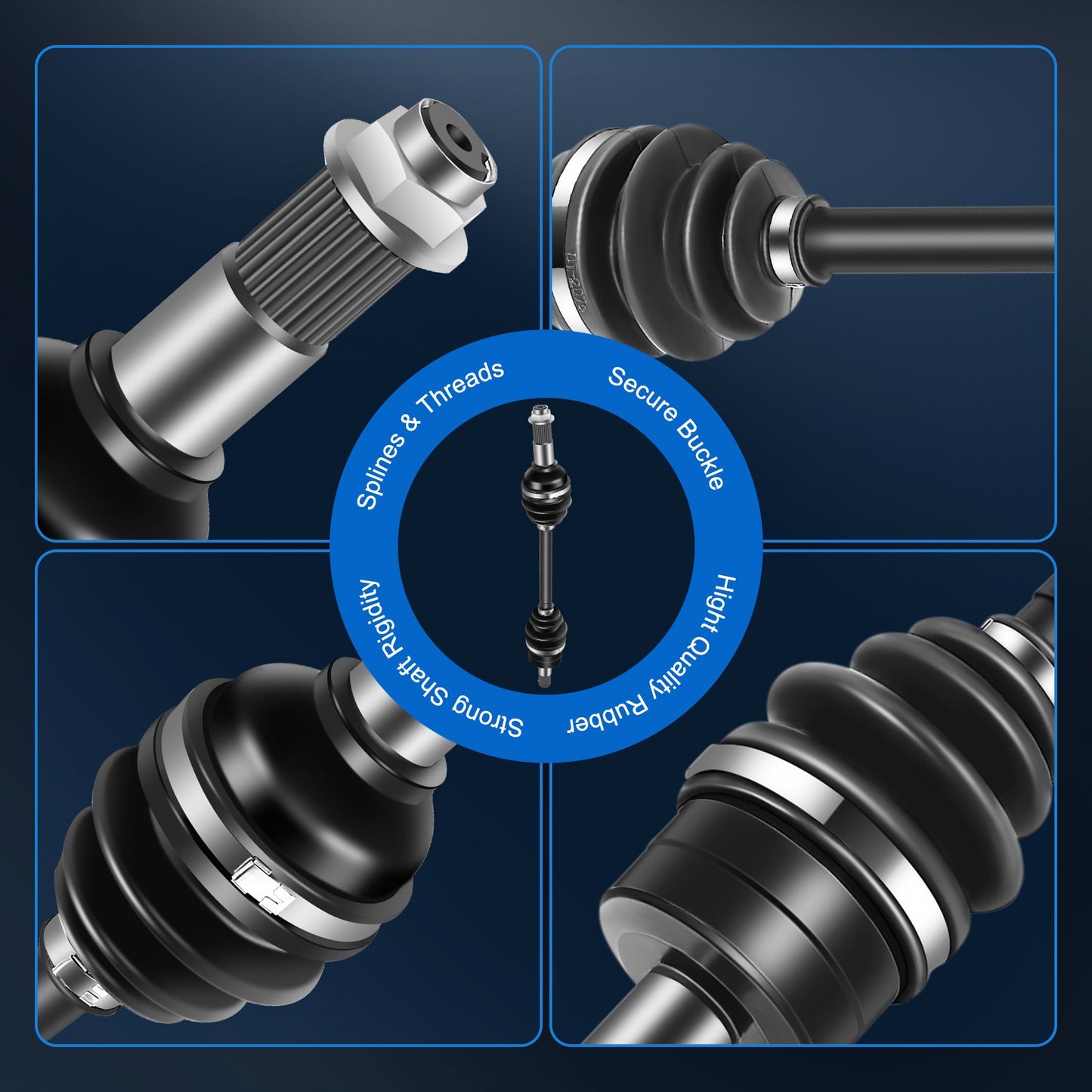 ECCPP CV Axle Set Fits Yamaha Grizzly 550 2010-2014 Front Left & Right