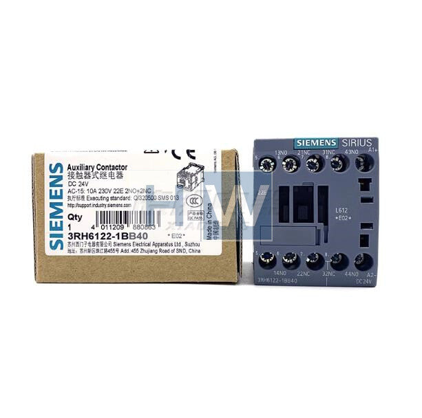 1Pc  SIE-MENS Contactor Intermediate Relay 3RH6122-1BB40 2NO2NC DC24V
