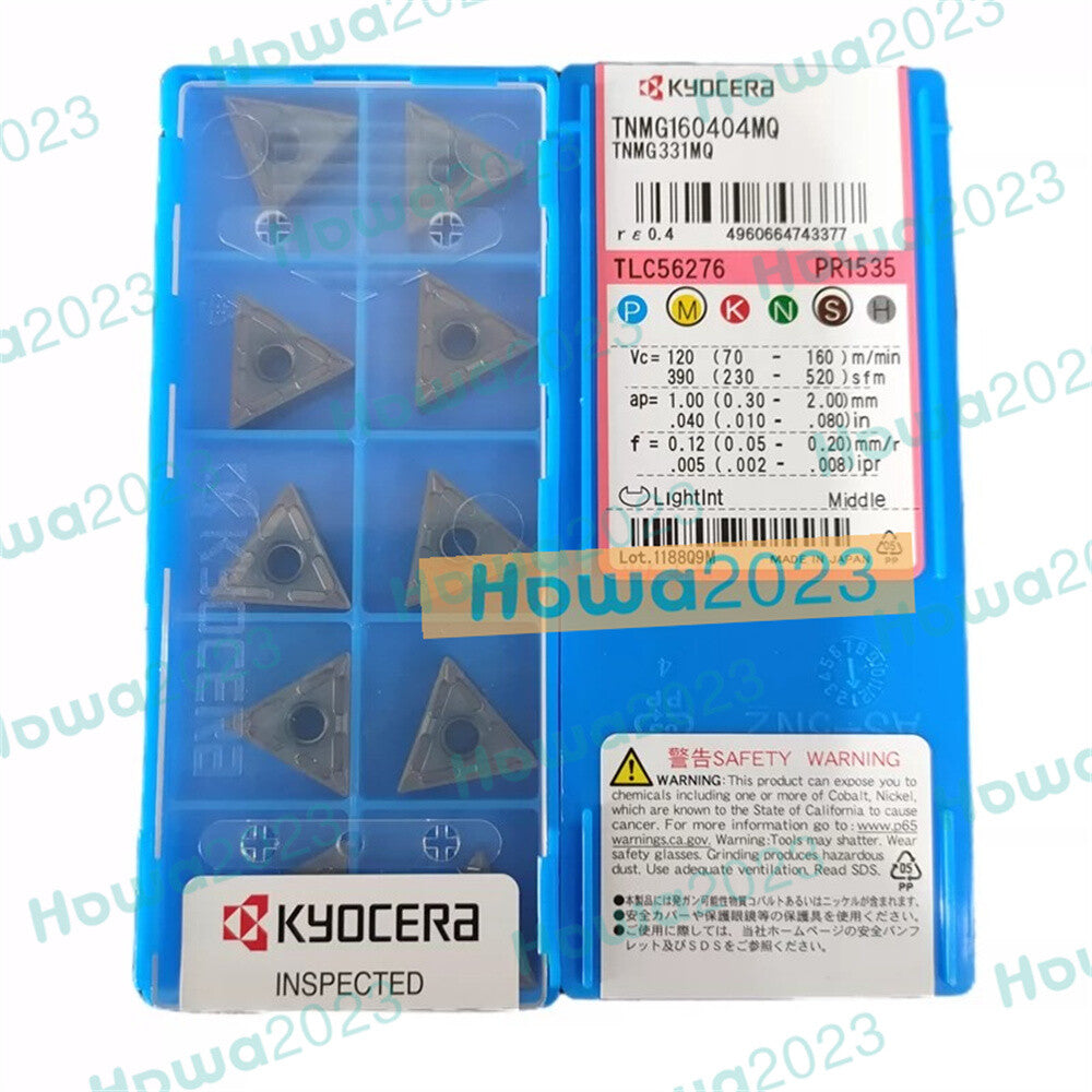 10Pcs/BOX Kyocera TNMG160404MQ PR1535 Turning Blade Carbide Insert