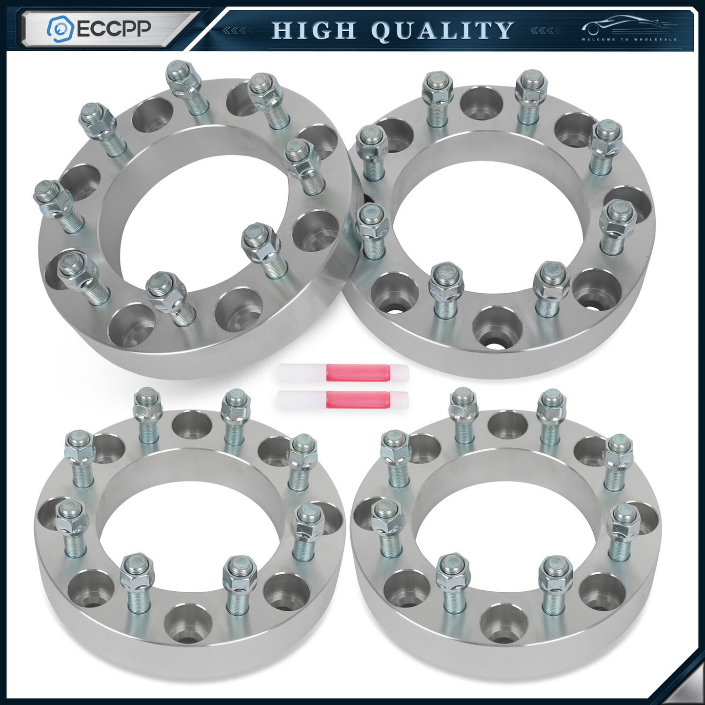 4Pc 1.5" 8x180 to 8x6.5 Wheel Adapters 14x1.5 For Chevy Silverado Sierra 2500 HD