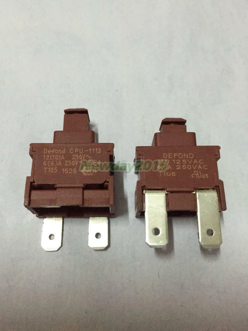 5pcs DEFOND CPU-1113 2 Pin 13/6.5A 125/250VAC Power Switch Push Botton