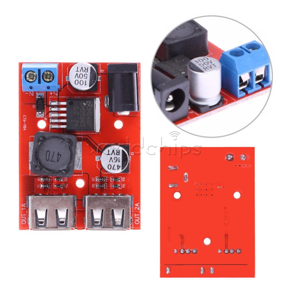 10PCS Dual USB Charger DC6V-40V TO DC5V 3A Step-Down Buck Power Supply Converter