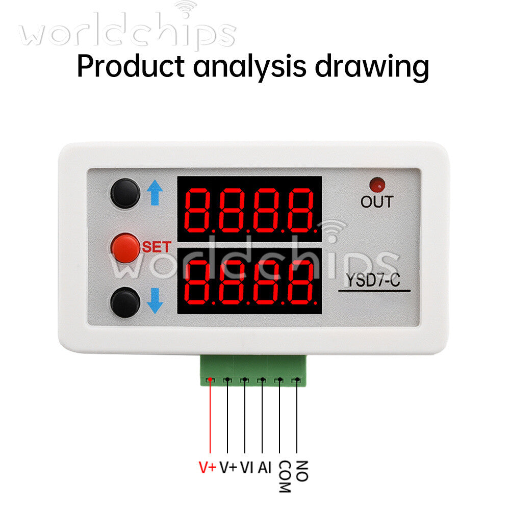 DC0-10V 0-20mA Voltage Current Signal LCD Digital Meter Analog Input Embedded