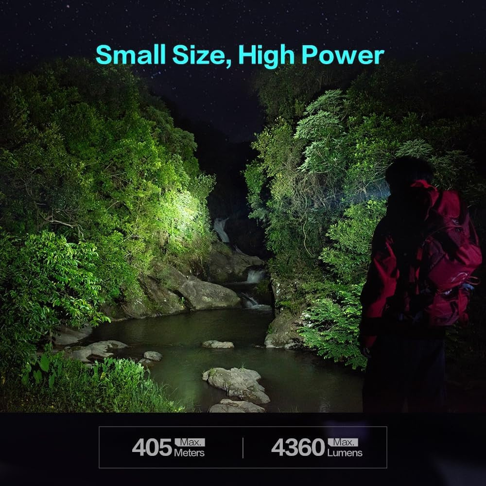 SK05 Pro 4360 Lumens Flashlight with 8000mAh Power Bank, Rechargeable