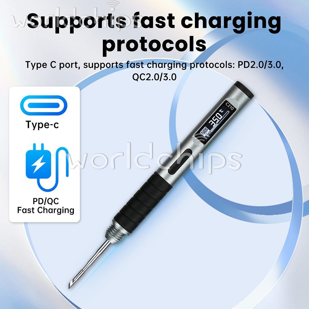 Digital Portable Soldering Iron Pen 100W Fast Heat Adjustable Temperature Type-C